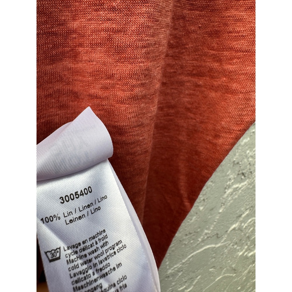 Not Shy Paris Linen Sequin Shoulder Top Short Sleeve Small Lagenlook - Picture 4 of 7